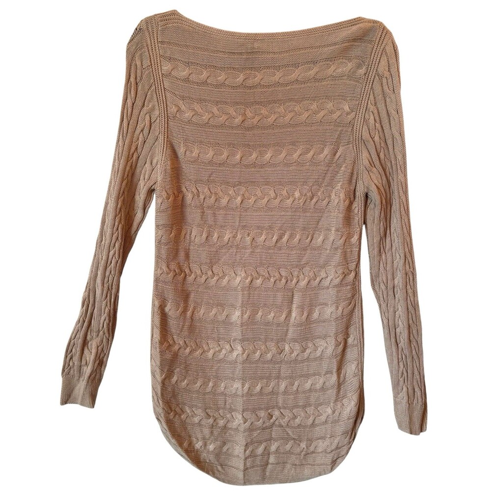 Lauren Ralph Lauren Women’s Size L Boatneck Cable-Knit Sweater Gold - Picture 5 of 11